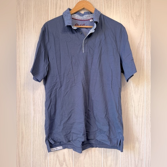 Robert Graham Classic Fit Short Sleeve Polo Shirt Navy Blue Men’s Size L EUC - Picture 1 of 4